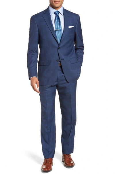 Hart Schaffner Marx New York Classic Fit Plaid Wool Suit In Med Blue ...