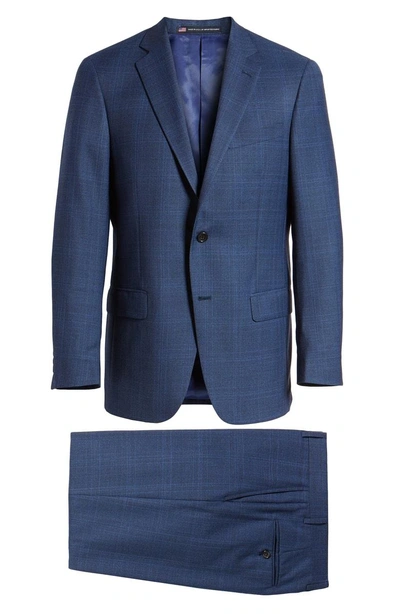 Shop Hart Schaffner Marx New York Classic Fit Plaid Wool Suit In Med Blue