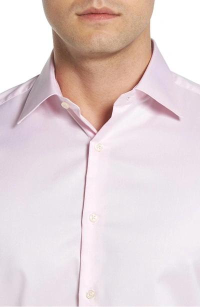Shop Ike Behar Regular Fit Solid Dress Shirt In Pink
