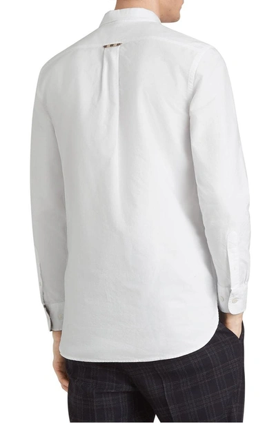 Shop Burberry Harry Check Trim Sport Shirt In White