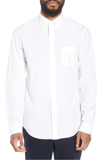 Shop Vince Slim Fit Solid Sport Shirt In Bright White