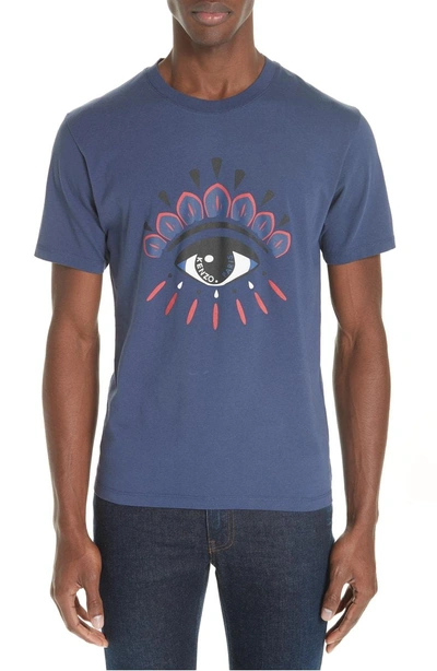 Shop Kenzo Bleached Eye T-shirt In Navy