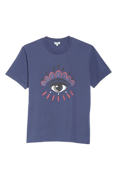 Shop Kenzo Bleached Eye T-shirt In Navy