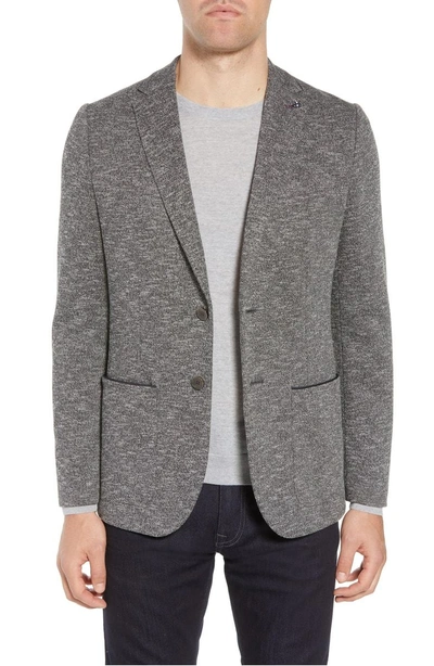 Shop Ted Baker Slim Fit Textured Jersey Sport Coat In Charcoal