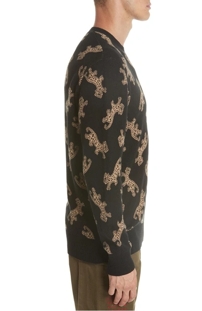 Shop Ovadia & Sons Leopard Jacquard Sweater In Black