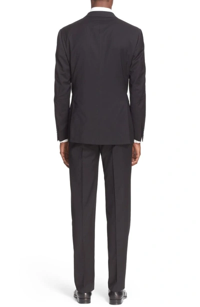 Shop Armani Collezioni G-line Trim Fit Solid Wool Suit In Black
