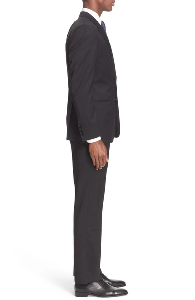 Shop Armani Collezioni G-line Trim Fit Solid Wool Suit In Black
