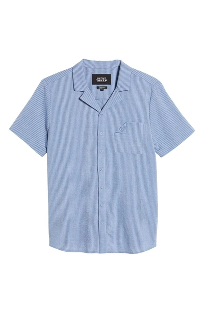 Shop Native Youth Epiphytes Woven Shirt In Blue