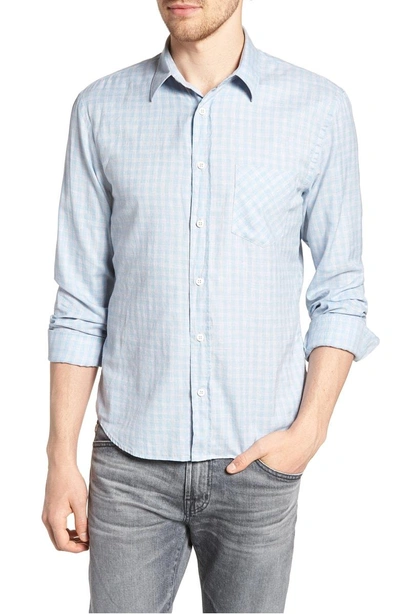 Shop Billy Reid Kirby Slim Fit Check Sport Shirt In Blue/ Grey