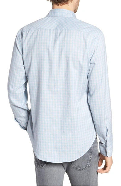 Shop Billy Reid Kirby Slim Fit Check Sport Shirt In Blue/ Grey