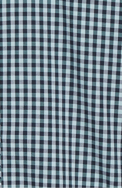 Shop Jared Lang Trim Fit Sport Shirt In Dark Blue - Mint Check