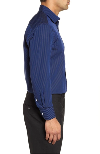 Shop English Laundry Regular Fit Stripe Dress Shirt In Blue