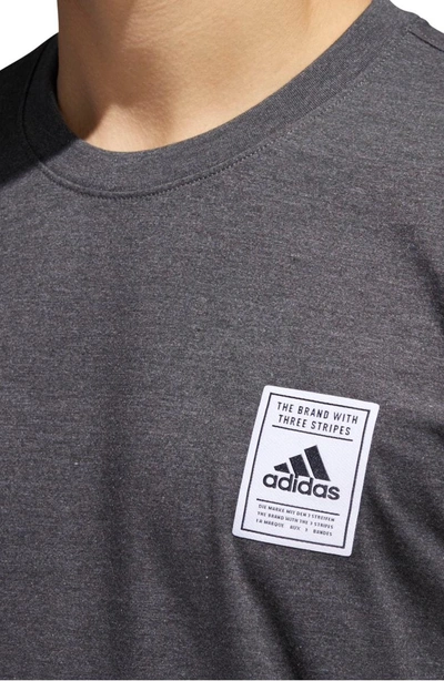 Shop Adidas Originals Crewneck T-shirt In Dark Grey Heather