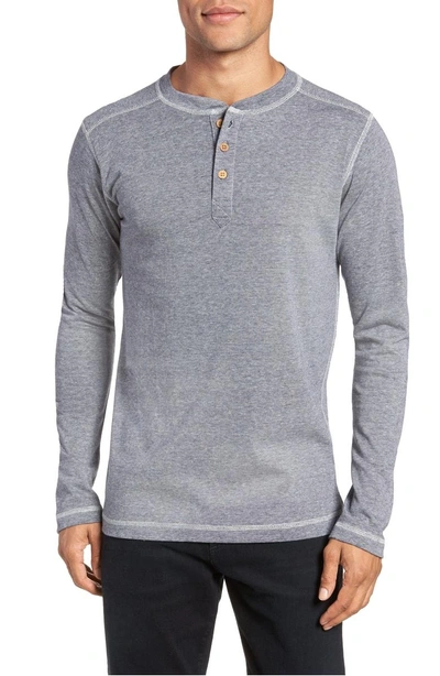 Shop Vintage 1946 Microstripe Long Sleeve Henley In Navy