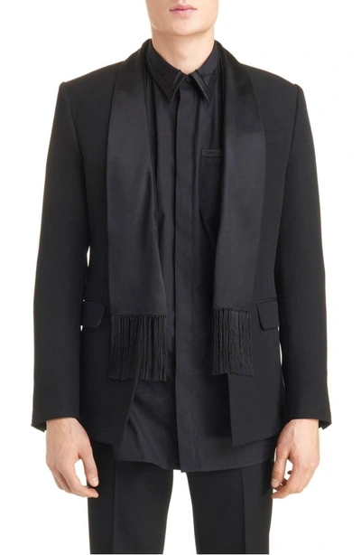 Shop Givenchy Scarf Lapel Dinner Jacket In Black