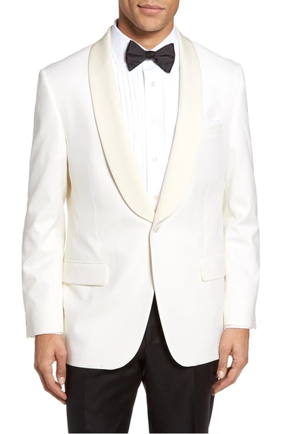 Shop Hickey Freeman Classic B Fit Wool Dinner Jacket In Ivory