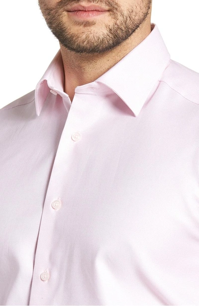 Shop David Donahue Regular Fit Solid Dress Shirt In Pink