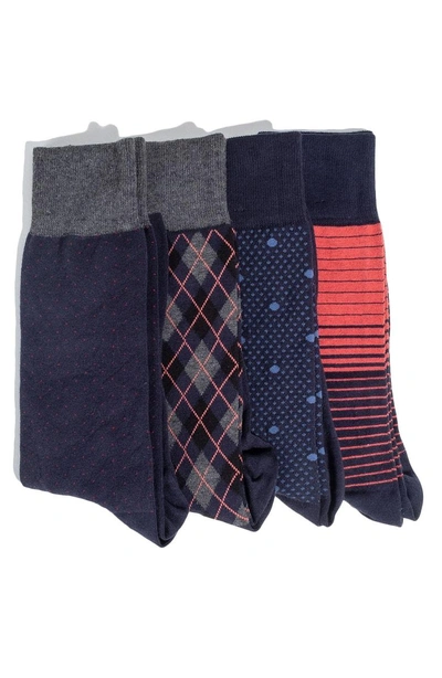 Shop Hook + Albert 4-pack Socks In Navy
