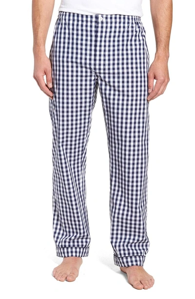 Shop Sleepy Jones Pajama Pants In Large Gingham Blue