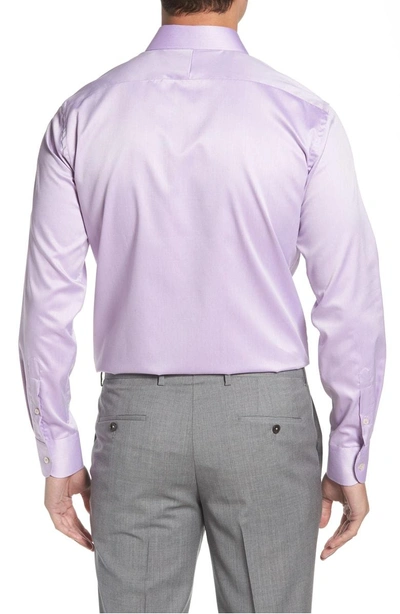 Shop Ike Behar Classic Fit Solid Dress Shirt In Purple