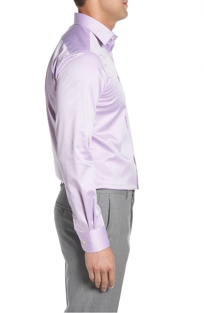Shop Ike Behar Classic Fit Solid Dress Shirt In Purple