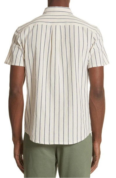 Shop A.p.c. Bryan Stripe Woven Shirt In Ecru