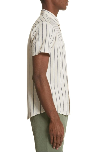 Shop A.p.c. Bryan Stripe Woven Shirt In Ecru