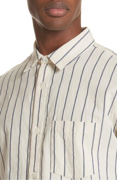 Shop Apc Bryan Stripe Woven Shirt In Ecru
