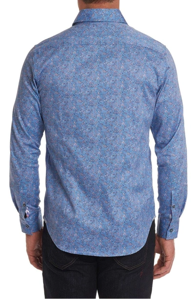 Shop Robert Graham Corey Paisley Sport Shirt In Blue