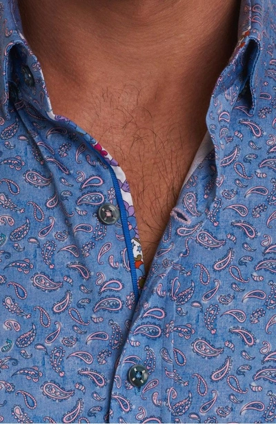 Shop Robert Graham Corey Paisley Sport Shirt In Blue