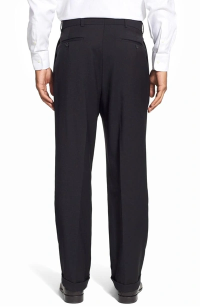 Shop Ballin Classic Fit Pleated Solid Wool Dress Pants In Black