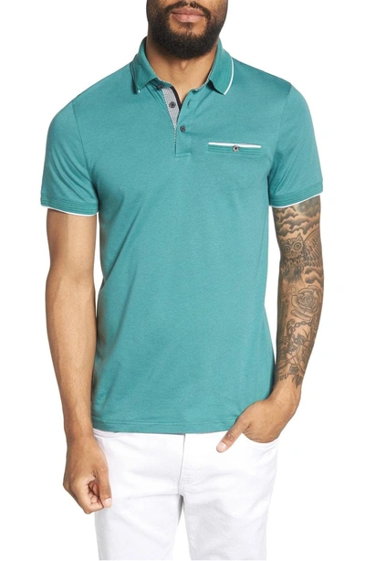 Shop Ted Baker Derry Modern Slim Fit Polo In Green