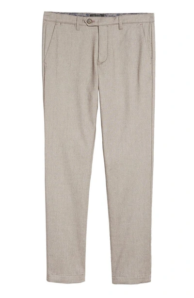 Shop Ted Baker Volvek Classic Fit Trousers In Natural