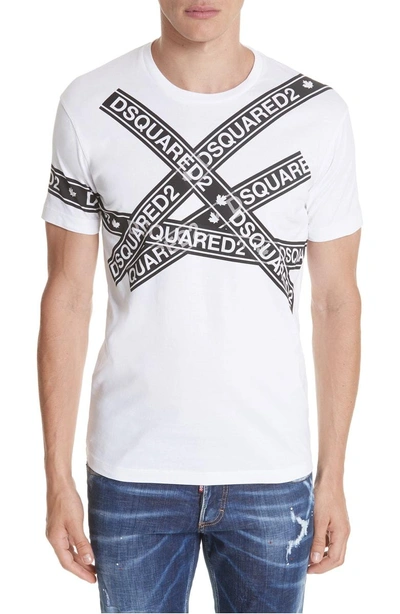 Shop Dsquared2 Caution Logo Print T-shirt In White