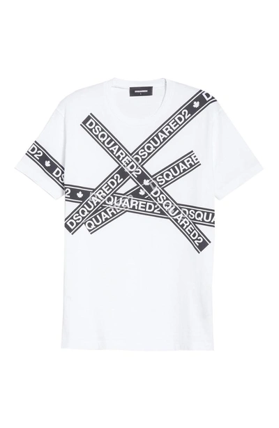 Shop Dsquared2 Caution Logo Print T-shirt In White