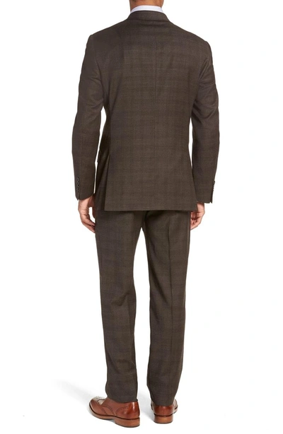 Shop Hart Schaffner Marx New York Classic Fit Stretch Plaid Wool Suit In Brown