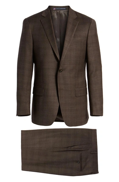 Shop Hart Schaffner Marx New York Classic Fit Stretch Plaid Wool Suit In Brown