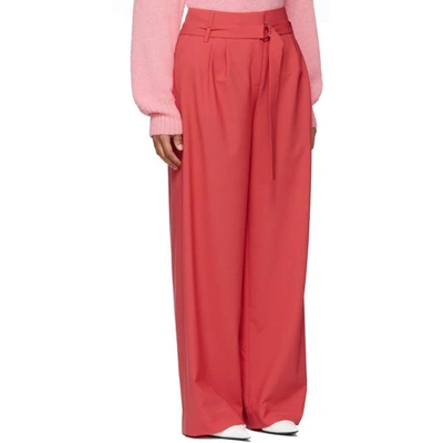 Shop Tibi Red Suit Tailored Trousers In Raspberry