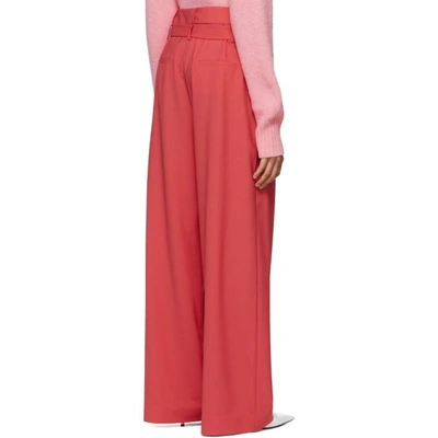 Shop Tibi Red Suit Tailored Trousers In Raspberry