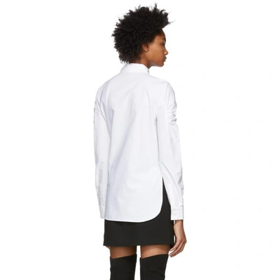 Shop Tibi White Shirred Shoulder Shirt