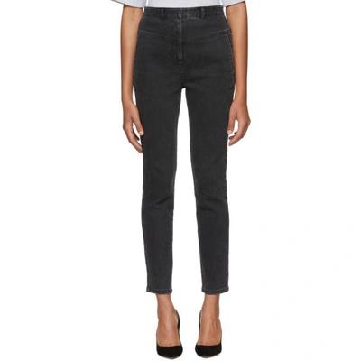 Shop Tibi Black Jamie Flat Front Jeans