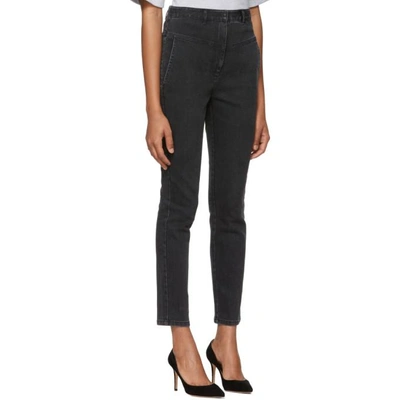 Shop Tibi Black Jamie Flat Front Jeans