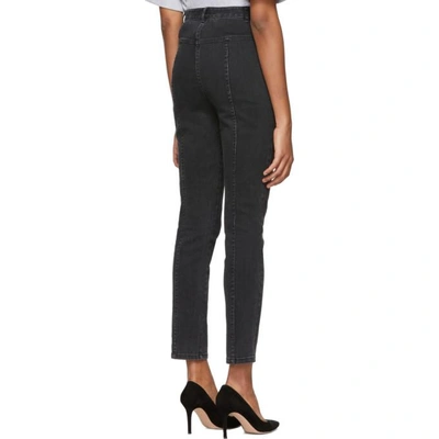 Shop Tibi Black Jamie Flat Front Jeans