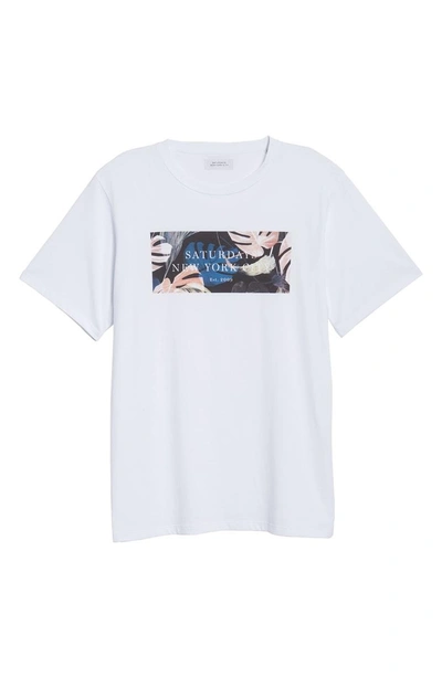 Shop Saturdays Surf Nyc Monstera Block T-shirt In White