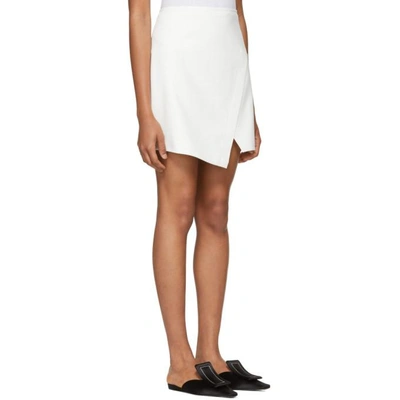 Shop Tibi White Flap Front Miniskirt In Ivory