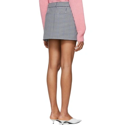 Shop Tibi Black & White Gingham Short Skirt