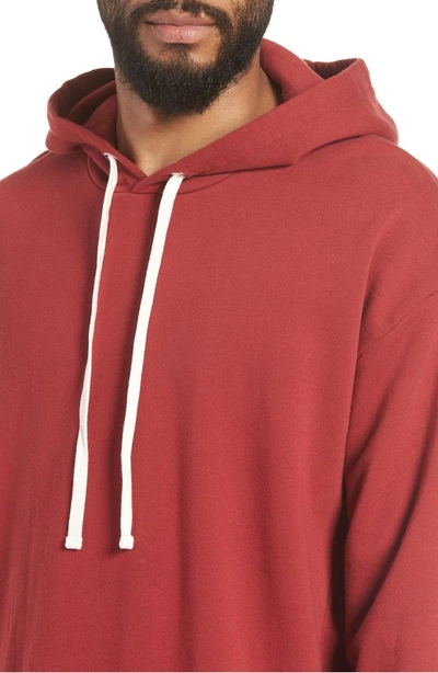 Shop Zanerobe Rugger Hooded Sweatshirt In Dark Cherry