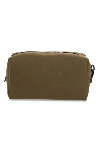 Shop Troubadour Canvas Dopp Kit In Khaki Canvas/ Black Leather