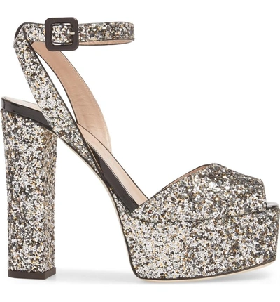 Shop Giuseppe Zanotti Lavinia Ankle Strap Platform Sandal In Silver/ Black