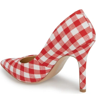 Shop Charles By Charles David Maxx Pointy Toe Pump In Red/ White Gingham Fabric